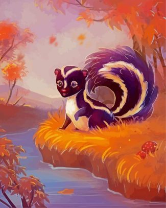 Striped Skunk diamond painting