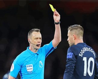 Stuart Attwell Giving Yellow Card To Sigurdsson diamond painting