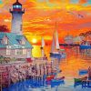 Sunset At Port diamond painting