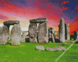 Sunset At Stonehenge diamond painting