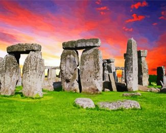 Sunset At Stonehenge diamond painting