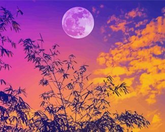 Sunset Full Moon diamond painting