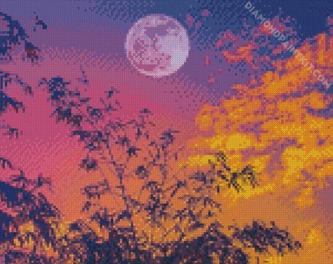 Sunset Full Moon diamond painting