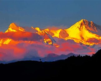 Sunset In Annapurna diamond painting