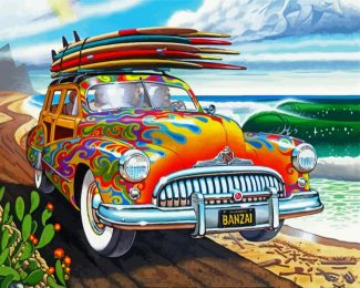 Surfboards On Car diamond painting