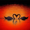 Swans Heart Silhouette diamond painting