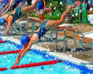 Swimmers Competition diamond painting