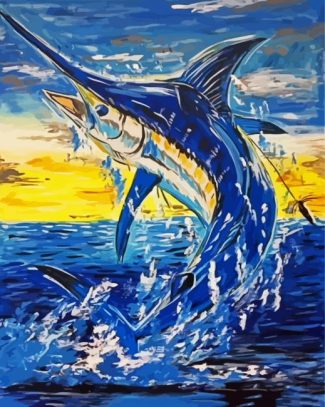 Swordfish Fighting diamond painting