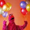 Telly Monster Holding Balloons diamond painting