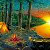 Tent By Lake diamond painting