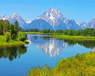 Teton Range Snake River Wyoming Grand National diamond painting