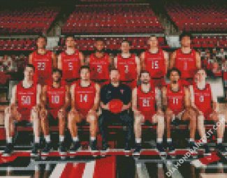 Texas Tech Basketball Team diamond painting