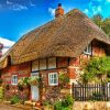 Thatched Cottage House diamond painting