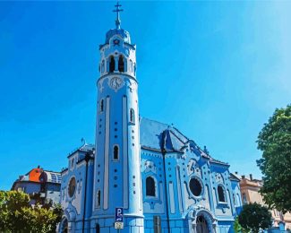 The Blue Church Slovakia diamond painting