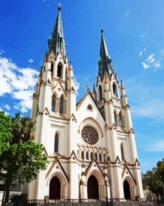 The Cathedral Basilica Of St John The Baptist Savannah diamond painting