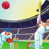 The Cricket Match Player diamond painting