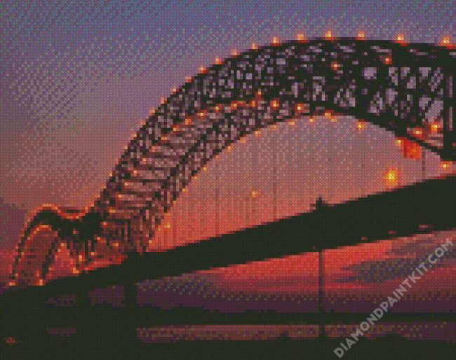 The Hernando De Soto Bridge At Sunset diamond painting