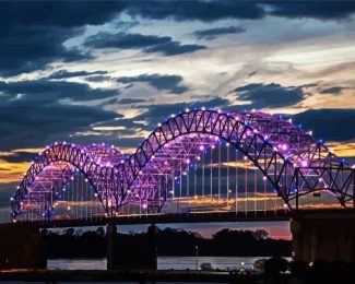 The Hernando De Soto Bridge Memphis diamond painting