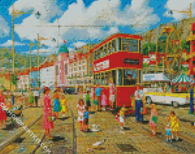 Tram Station diamond painting