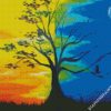 Tree Night And Day Art diamond painting