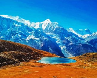 Trekking Pokabra Annapurna Nepal diamond painting