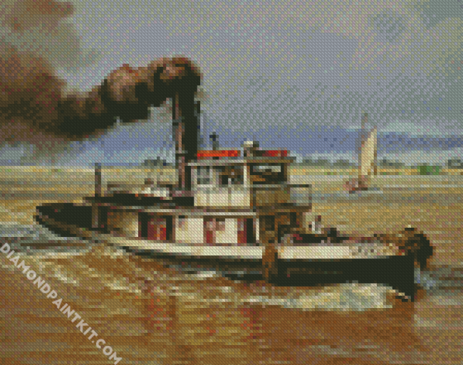 Tugboat Ship diamond painting