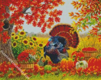 Turkey In Harvest Garden diamond painting