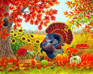 Turkey In Harvest Garden diamond painting