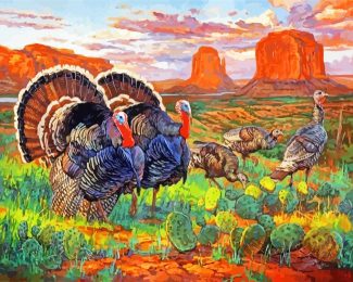 Turkeys In Arizona diamond painting