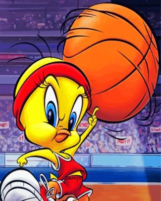 Tweety Bird Basketball diamond painting