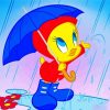 Tweety Bird And Umbrella diamond painting