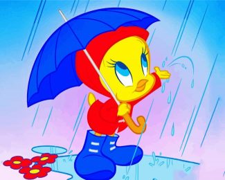 Tweety Bird And Umbrella diamond painting