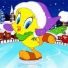 Tweety Bird Ice Skater diamond painting