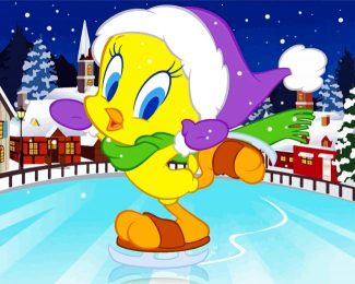 Tweety Bird Ice Skater diamond painting