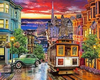 US City Tram diamond painting