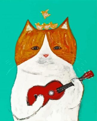 Ukulele Cat diamond painting