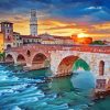 Verona Ponte Pietra Arch Bridge diamond painting