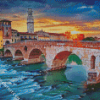 Verona Ponte Pietra Arch Bridge diamond painting