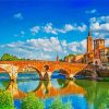 Verona Ponte Pietra Bridge diamond painting