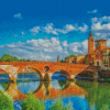 Verona Ponte Pietra Bridge diamond painting