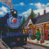 Vintage Train Station diamond painting