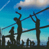 Volleyball Players Silhouette diamond painting