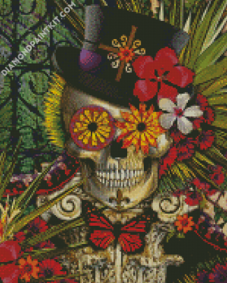 Voodoo Sugar Skull diamond painting