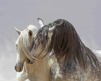 White Andalusian Horses diamond painting