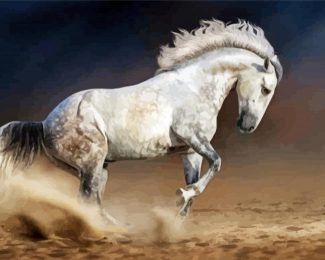 White Andalusian Horse diamond painting