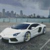 White Lamborghin diamond painting