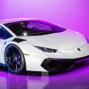 White Lamborghini Diamond Painting