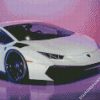 White Lamborghin diamond painting