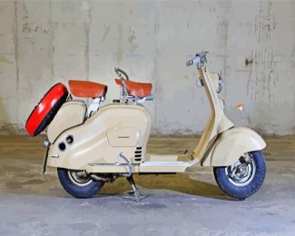 White Lambretta Scooter diamond painting