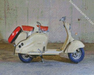 White Lambretta Scooter diamond painting